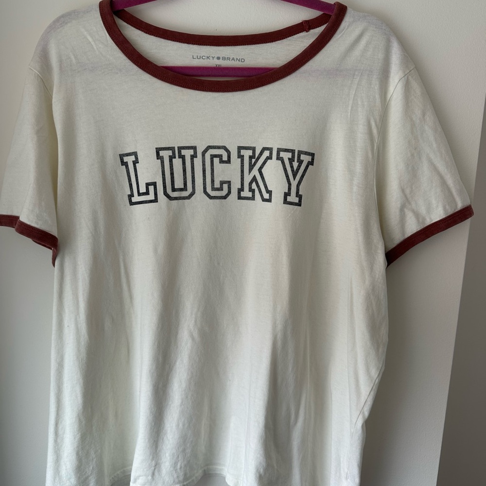 Lucky Brand Cream and Red Tee